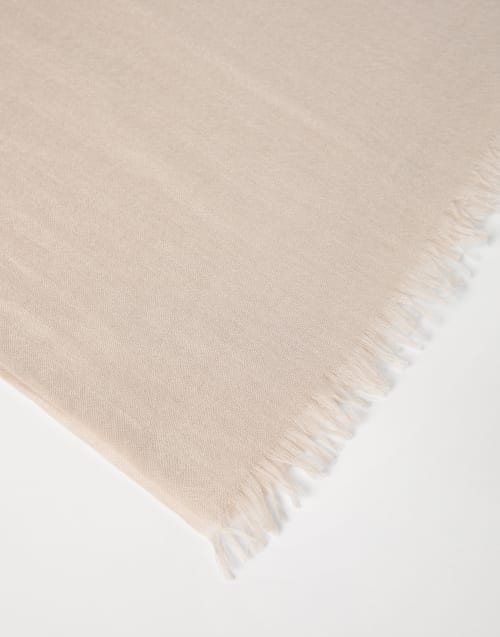Cashmere and silk scarf Beige Woman - Brunello Cucinelli