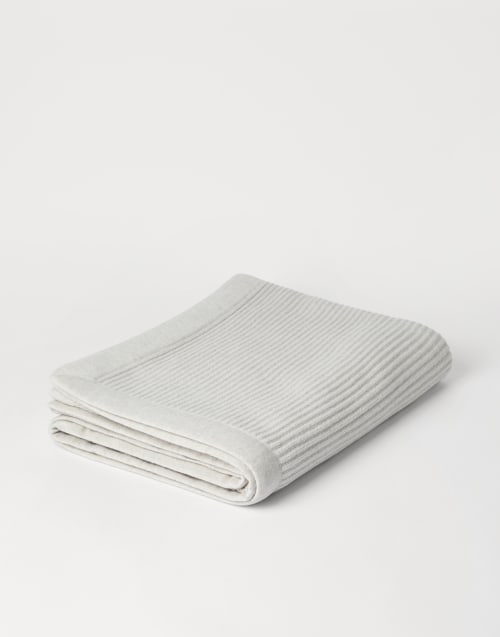 「BRUNELLO CUCINELLI」メタリックリネン混 ブランケット BRUNELLO CUCINELLI リネン混 ブランケット フリンジ付き