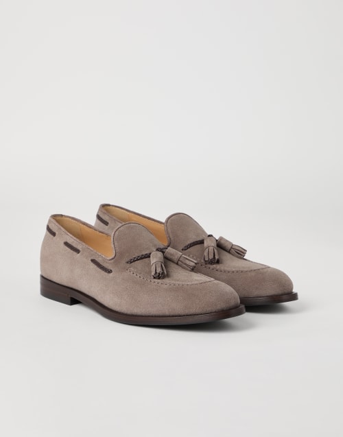 Suede loafers Dark Amber Smoke Man - Brunello Cucinelli