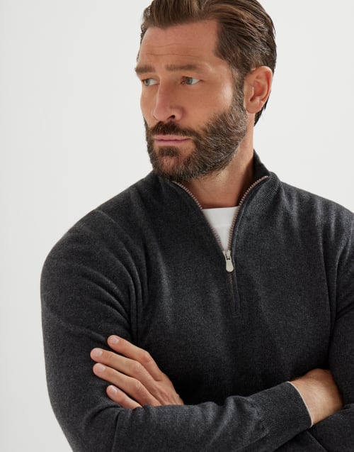 Cashmere sweater Charcoal Man - Brunello Cucinelli