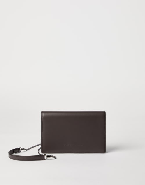 Кошелек из телячьей кожи Темный Шоколад Женщина - Brunello Cucinelli