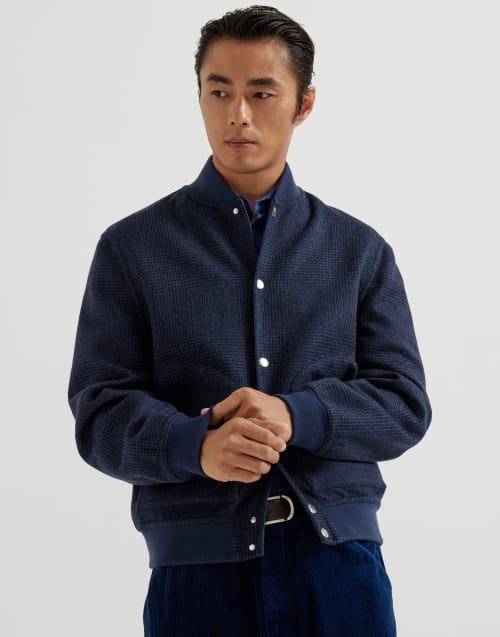 Двусторонняя куртка-бомбер Темно-Синий Мужчина - Brunello Cucinelli