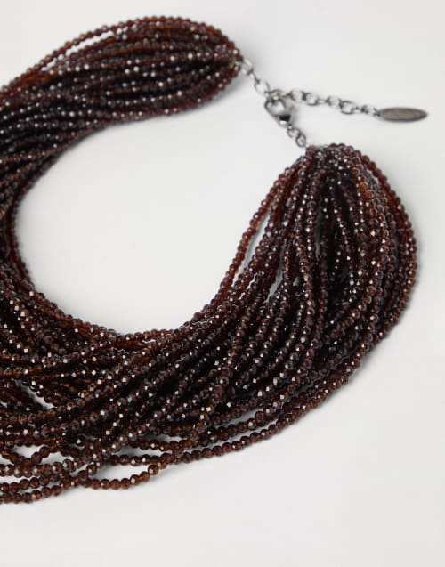 玻璃和纯银项圈 棕色 女款 - Brunello Cucinelli