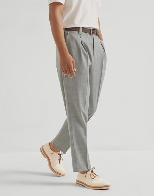Virgin wool trousers Pearl Grey Man - Brunello Cucinelli