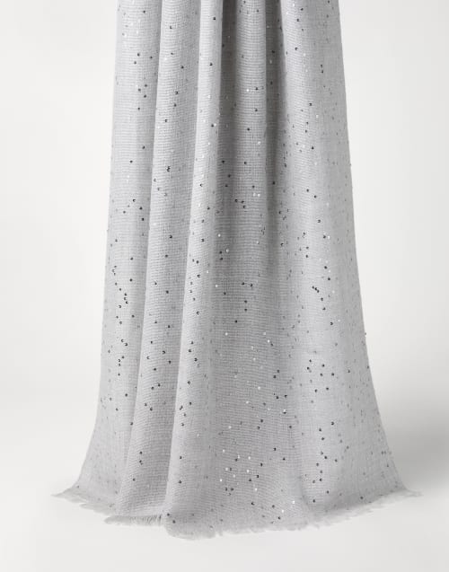 Шарф из кашемира и шелка Diamante Светло-Серый Женщина - Brunello Cucinelli