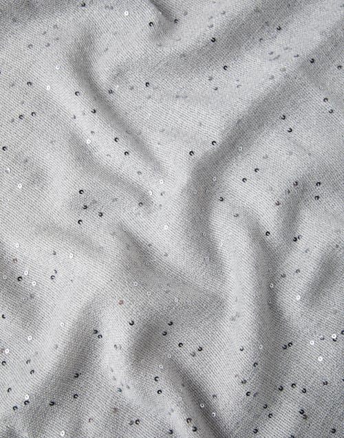 Cashmere and silk Diamond yarn scarf Light Grey Woman - Brunello Cucinelli