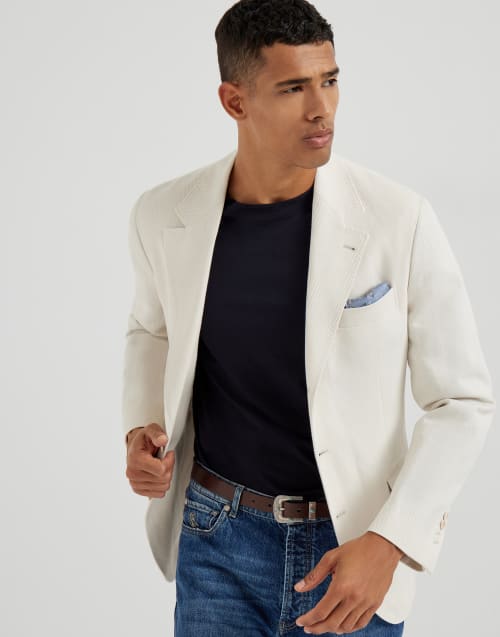 长袖T恤 蓝色 男款 - Brunello Cucinelli