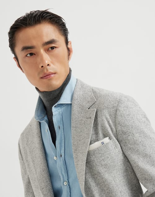 Prince of Wales flannel blazer Light Grey Man - Brunello Cucinelli