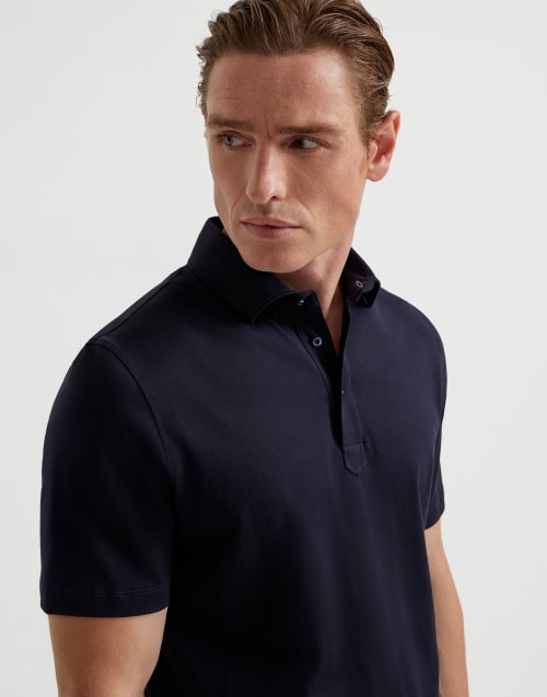 Polo con colletto camicia Blu Navy Uomo - Brunello Cucinelli