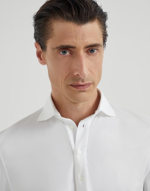 Polo in jersey Bianco Uomo - Brunello Cucinelli