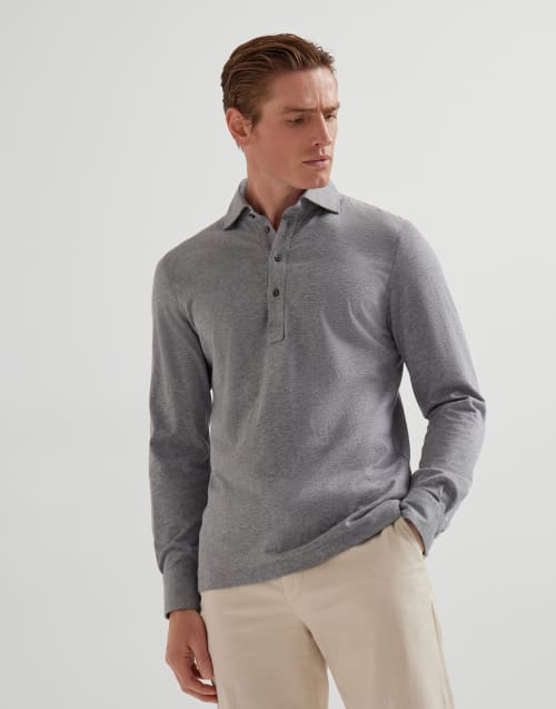 Jersey polo shirt Grey Man - Brunello Cucinelli