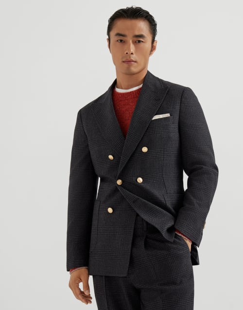 Prince of Wales deconstructed blazer Anthracite Man - Brunello Cucinelli