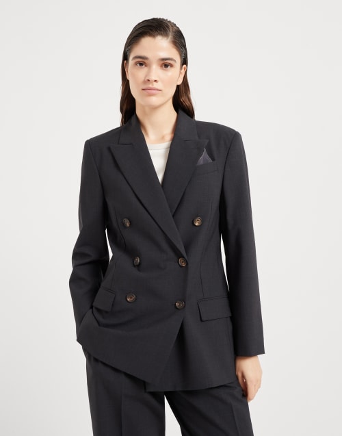 人気【Brunello Cucinelli】リネンブレザー ジャケット BRUNELLO CUCINELLI リネン ダブルブレスト スーツジャケット