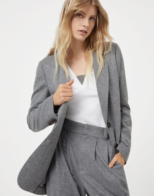 Chaqueta deconstruida Gris Mujer - Brunello Cucinelli
