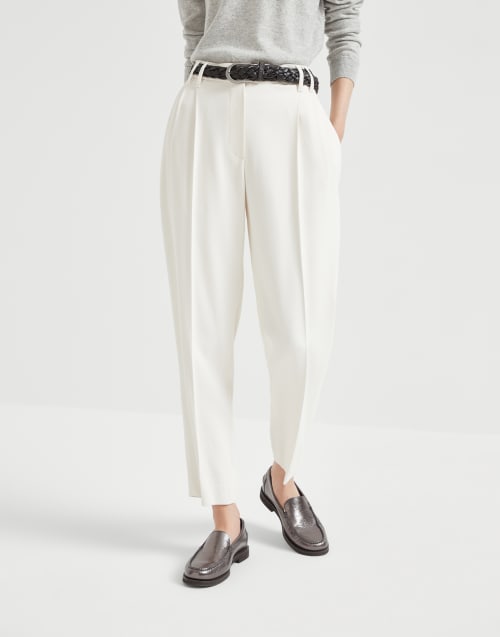 パンツ BRUNELLO CUCINELLI Women Straight Pants M0F70P1673 C8555 Whi Women's pants, elegant and casual models | Brunello Cucinelli