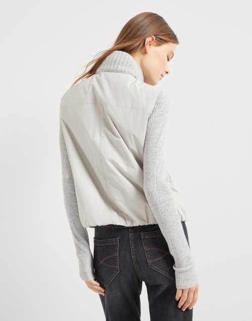 Cashmere down vest Light Grey Woman - Brunello Cucinelli