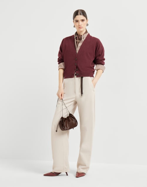 Cashmere cardigan Amaranth Woman - Brunello Cucinelli