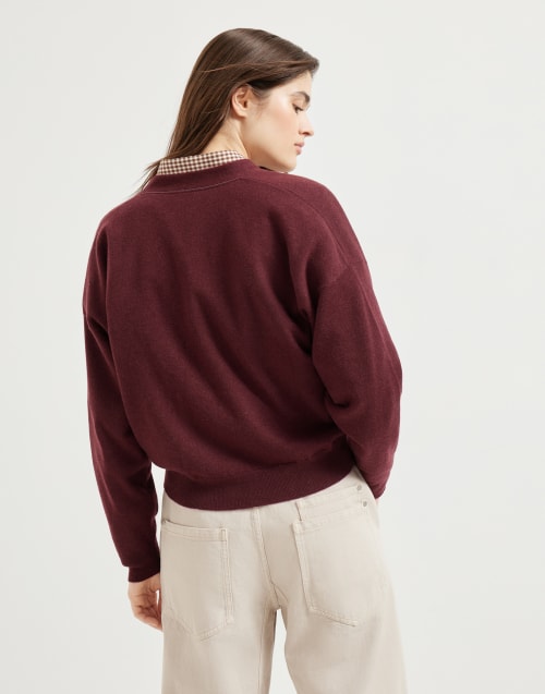 Cashmere cardigan Amaranth Woman - Brunello Cucinelli