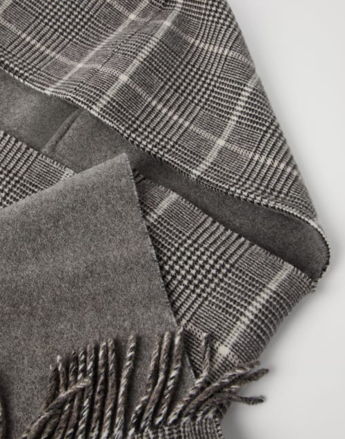 羊绒双层呢料围巾 棕色 女款 - Brunello Cucinelli