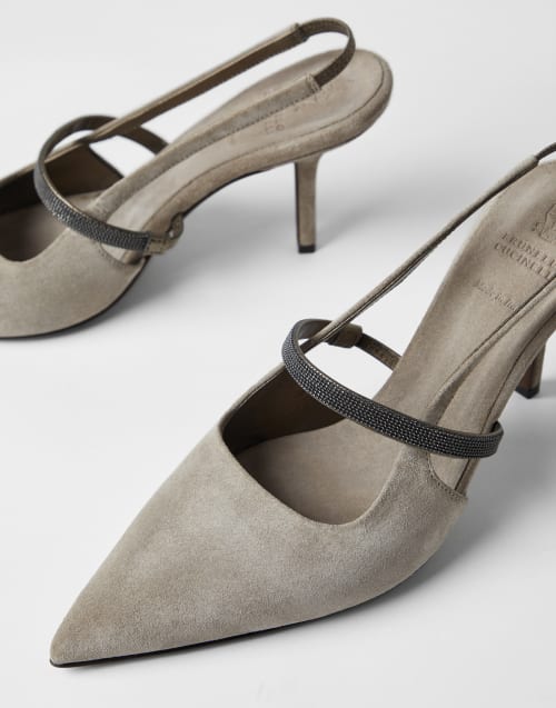 Suede heels Light Grey Woman - Brunello Cucinelli