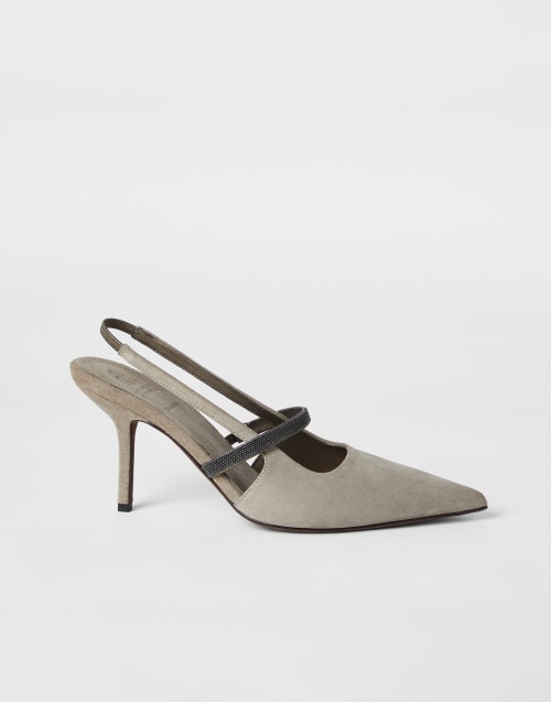 Suede heels Light Grey Woman - Brunello Cucinelli