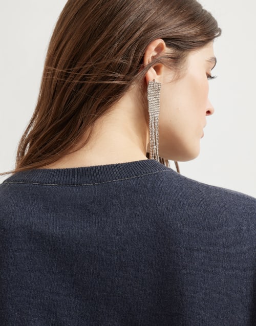 Pullover aus Kaschmir Navy-Blau Damen - Brunello Cucinelli