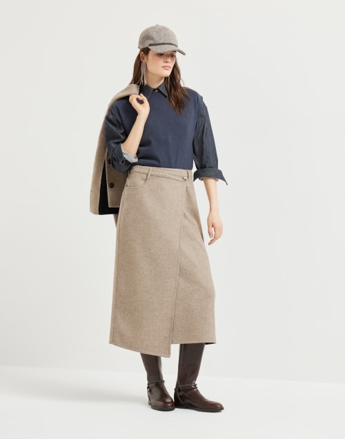 Pullover aus Kaschmir Navy-Blau Damen - Brunello Cucinelli