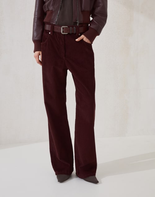 Straight five-pocket trousers Burgundy Woman - Brunello Cucinelli
