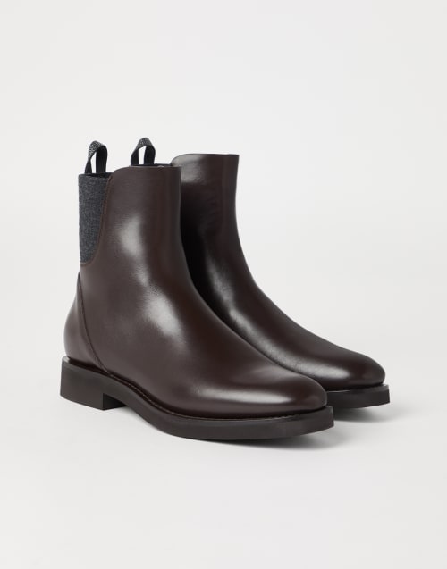 Matte calfskin Chelsea boots Brown Woman - Brunello Cucinelli