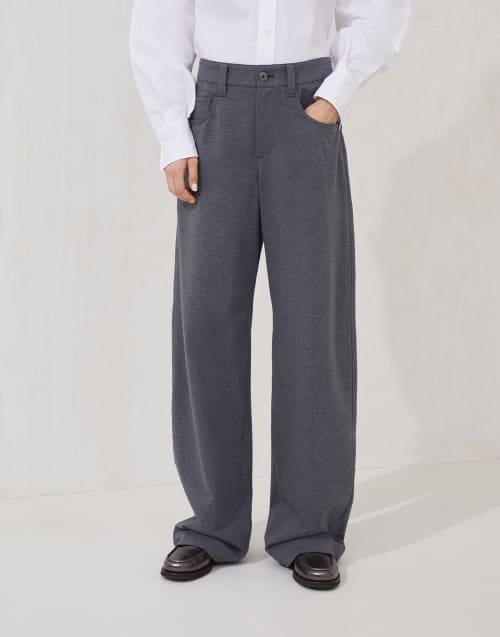 Five-pocket Loose trousers Lead Woman - Brunello Cucinelli