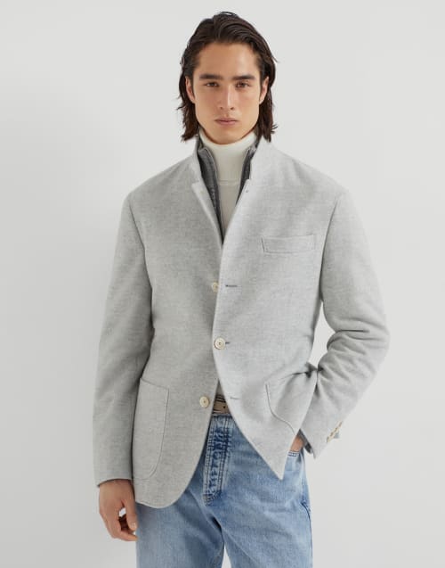 Blazer-style outerwear Light Grey Man - Brunello Cucinelli
