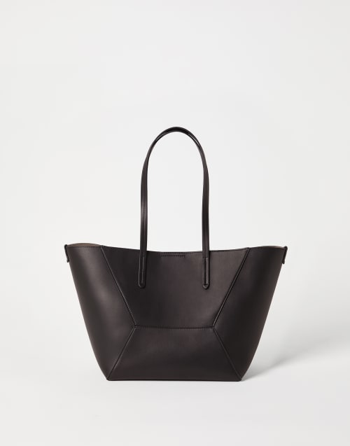 Calfskin small BC Duo bag Pine Cone Brown Woman - Brunello Cucinelli