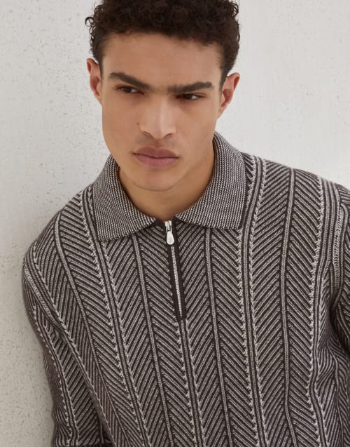 Vanisé polo shirt Brown Man - Brunello Cucinelli