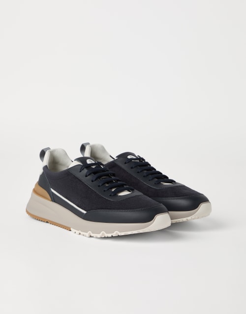 Suede and calfskin runners Night Man - Brunello Cucinelli