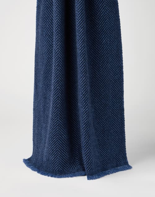 Cashmere scarf Avio Blue Man - Brunello Cucinelli