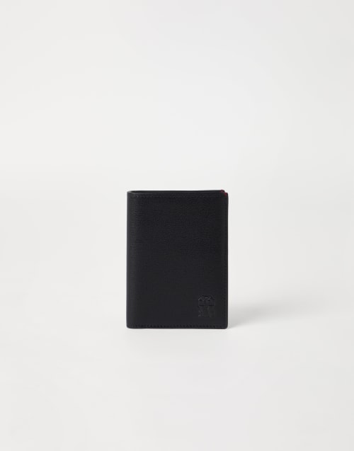 Porte-passeport en cuir de chevreau Noir Homme - Brunello Cucinelli
