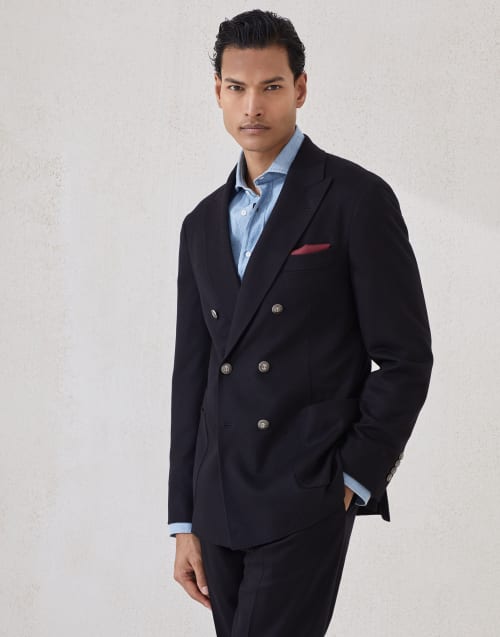 Blazer with metal buttons Black Man - Brunello Cucinelli