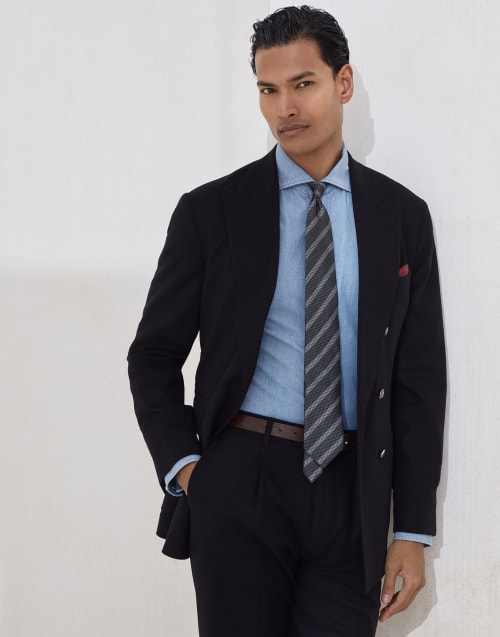 Blazer with metal buttons Black Man - Brunello Cucinelli