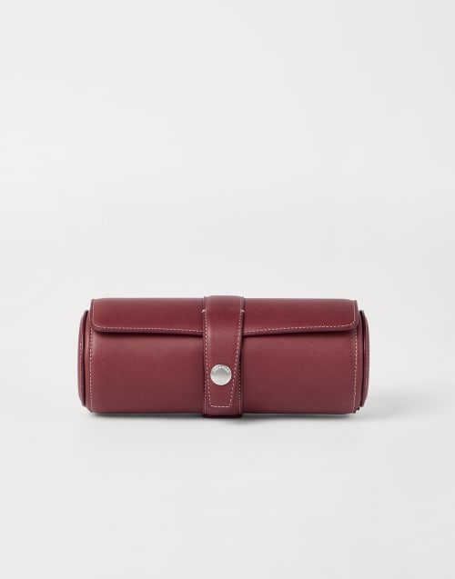 Porte-montres en veau Bourgogne Homme - Brunello Cucinelli