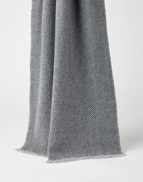 メンズ カシミア、シルク、コットン製スカーフ | Brunello Cucinelli