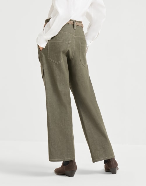 Square cargo trousers Olive Woman - Brunello Cucinelli