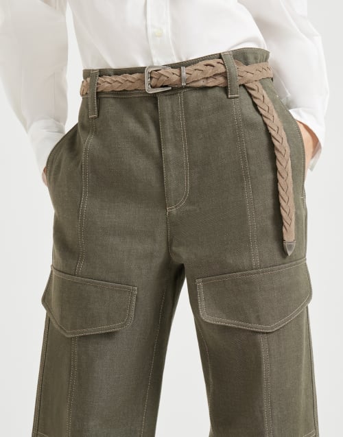 Square cargo trousers Olive Woman - Brunello Cucinelli
