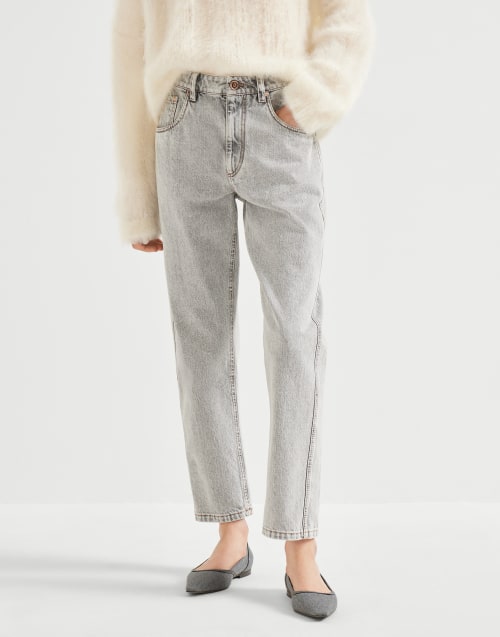 스트레이트 팬츠 그레이 여성 - Brunello Cucinelli