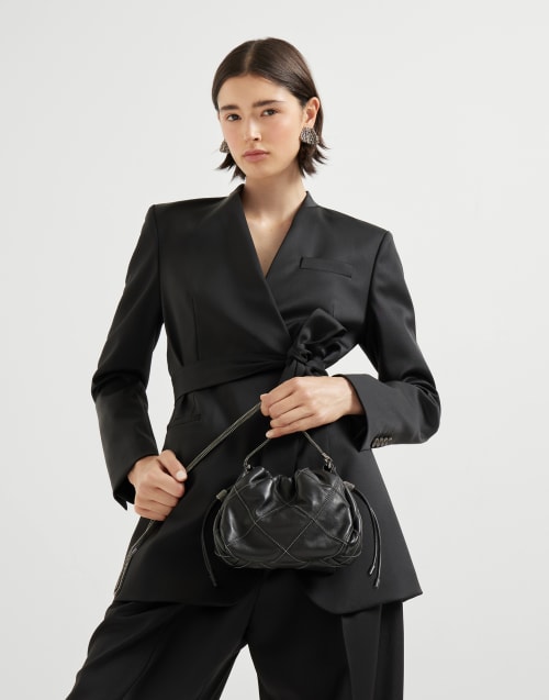 Mini sac seau Mellow en nappa Noir Femme - Brunello Cucinelli