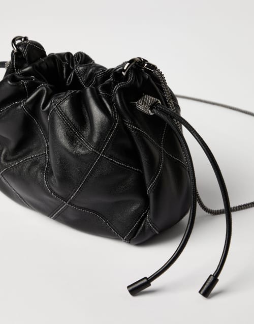 Mini sac seau Mellow en nappa Noir Femme - Brunello Cucinelli