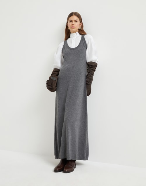 Cashmere knit dress Lead Woman - Brunello Cucinelli