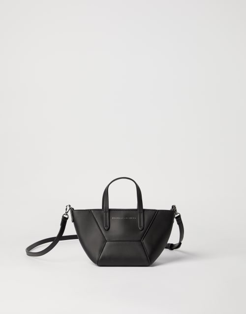 Borsa BC Duo mini in vitello Nero Donna - Brunello Cucinelli