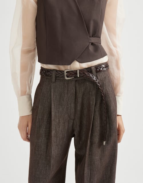 Braided belt Rust Brown Woman - Brunello Cucinelli