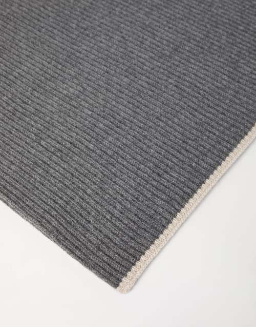 Cashmere knit scarf Medium Grey Woman - Brunello Cucinelli