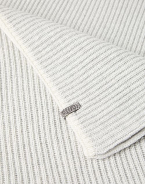 Cashmere knit scarf Light Grey Woman - Brunello Cucinelli